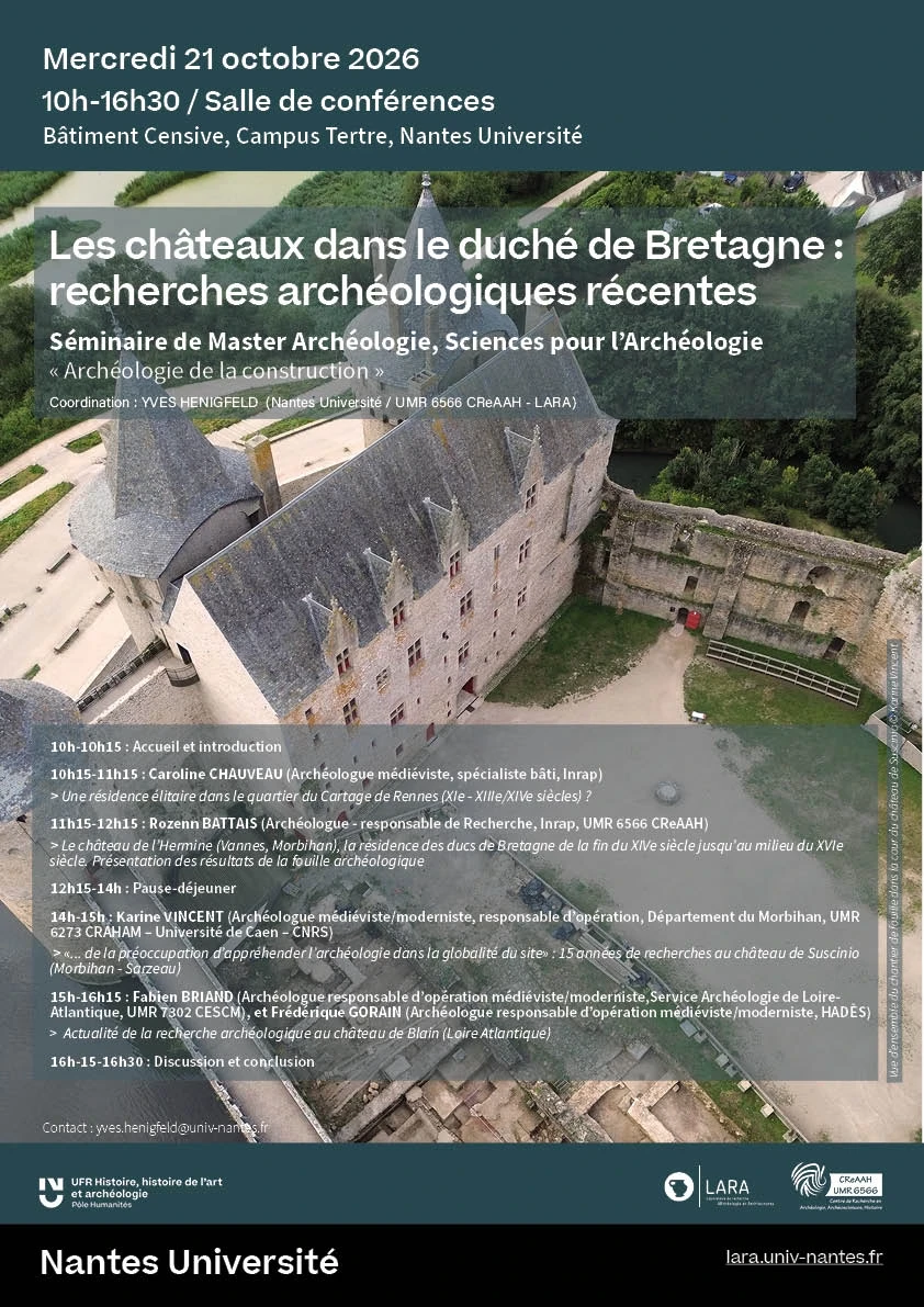 Vue d’ensemble du chantier de fouille dans la cour du château de Suscinio