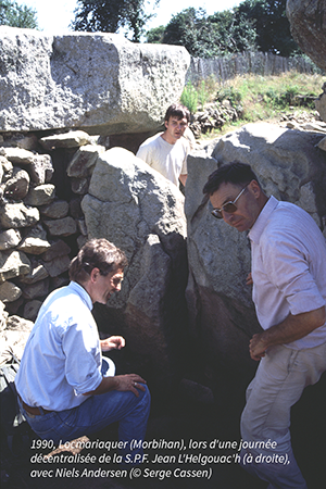 1990, Locmariaquer (Morbihan), lors d'une journée décentralisée de la S.P.F.